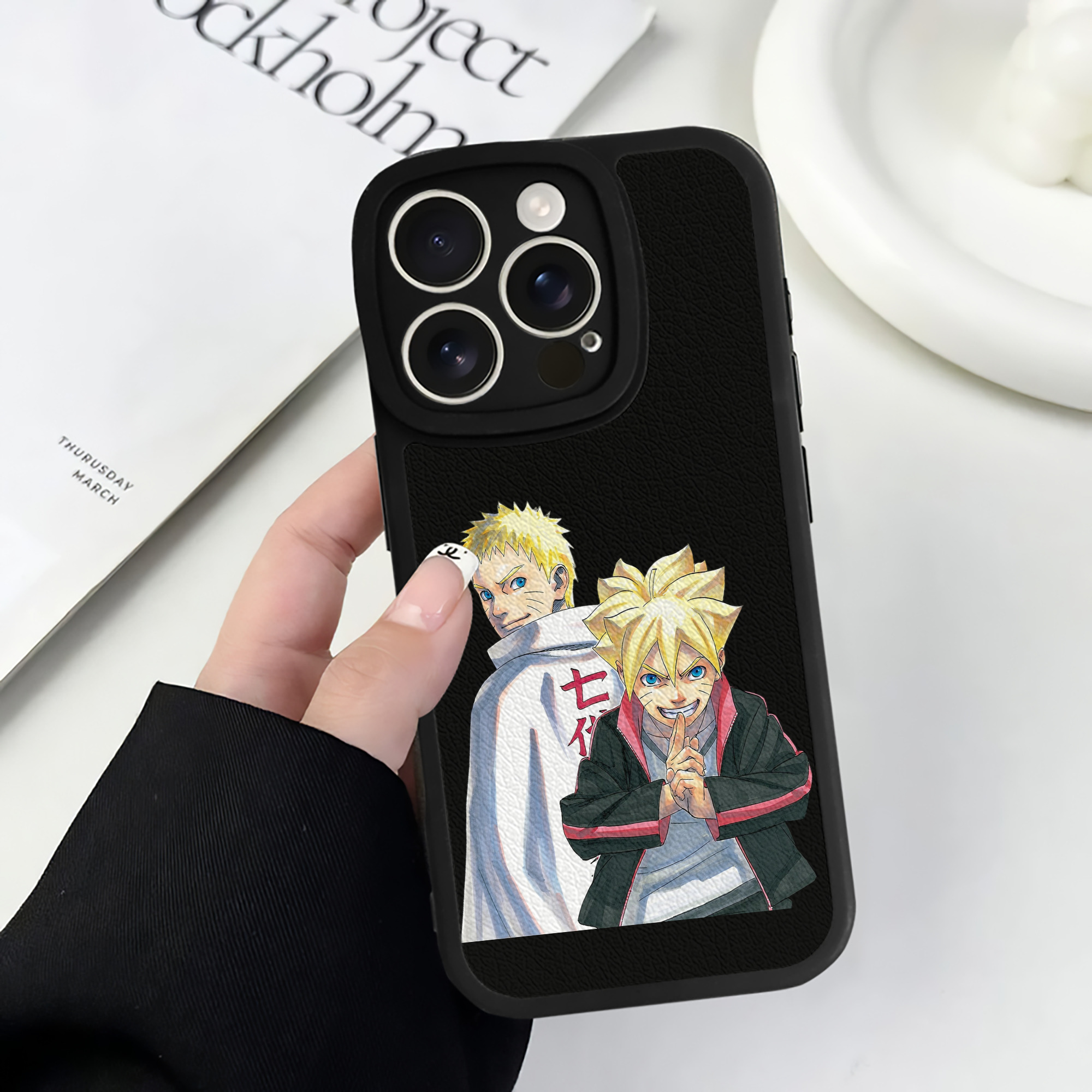 （画像用） NARUTO -ナルト- うずまき ボルト Uzumaki Boruto 【iPhone 16シリーズ対応】シリコンスマホケース（レザー調） 材質：シリコン